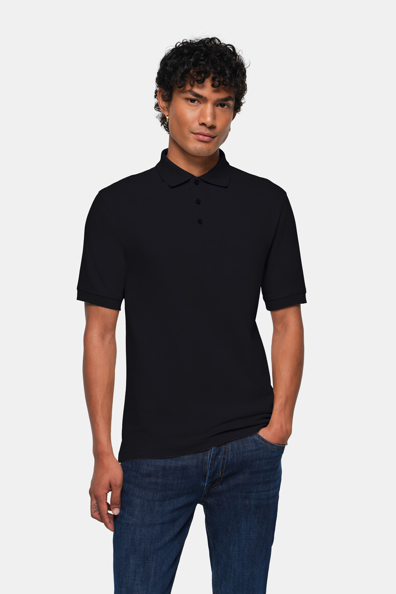 HAKRO 800 Poloshirt Top in Schwarz – Modellansicht