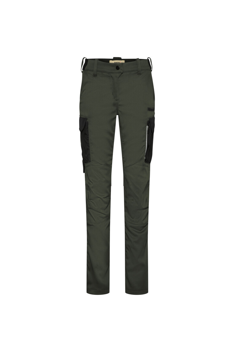 HAKRO 714 Damen Worker-Performancehose ECO in Olive – Vorderansicht
