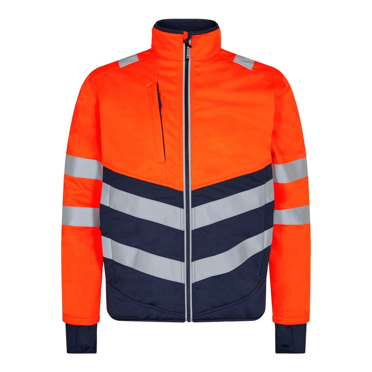 ENGEL Safety 1150-237 Softshelljacke in Orange/Blue Ink – Vorderansicht