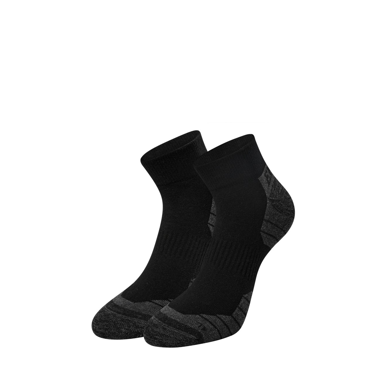 ENGEL Kurze 9109-3 Arbeitssocken für den Alltag 3er-Pack in Black/Dark Grey Melange – Vorderansicht