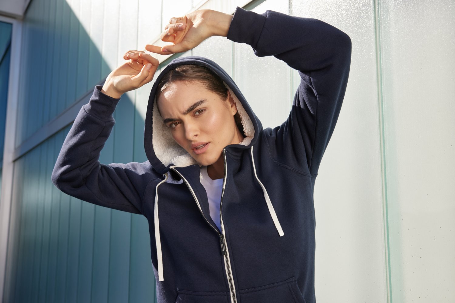 Daiber Ladies' Doubleface Jacket OCS Blended in Black/Nature – Modellansicht