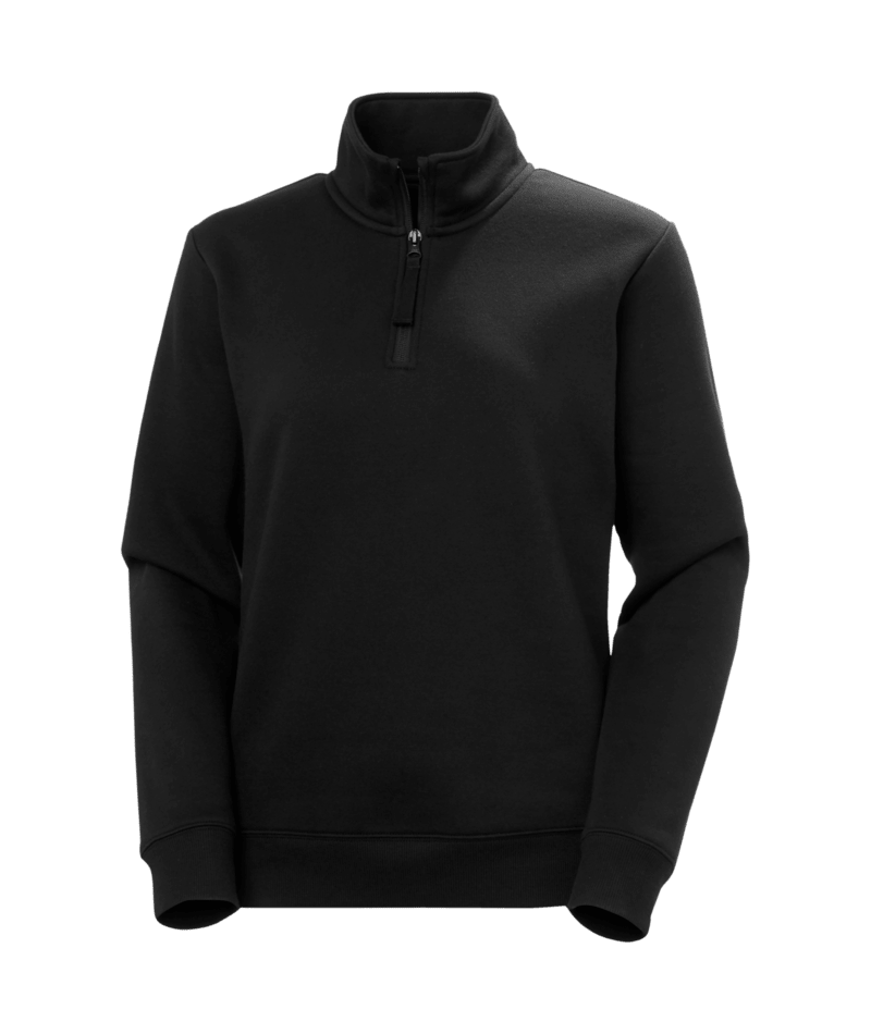 Helly Hansen Workwear W CLASSIC 2.0 HALF ZIP SWEAT in Schwarz – Vorderansicht
