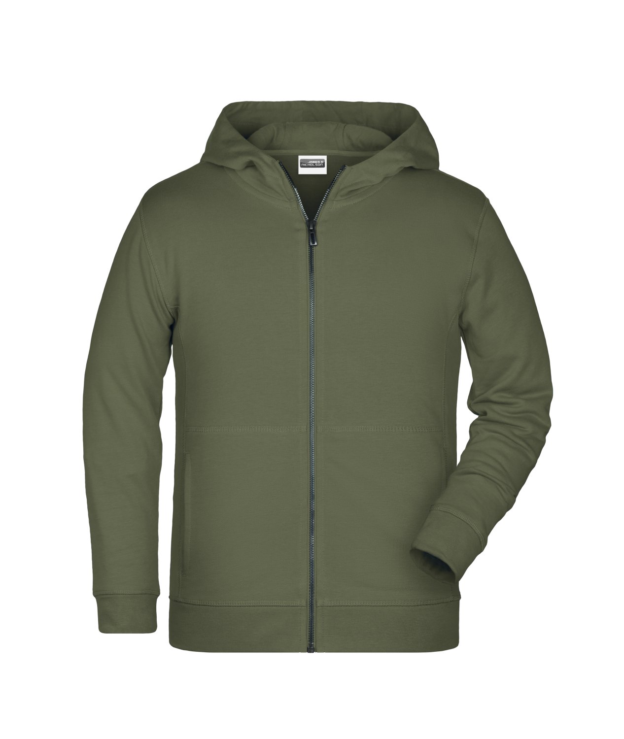 Daiber Children's Zip Hoody OCS Blended & RCS in Olive – Vorderansicht