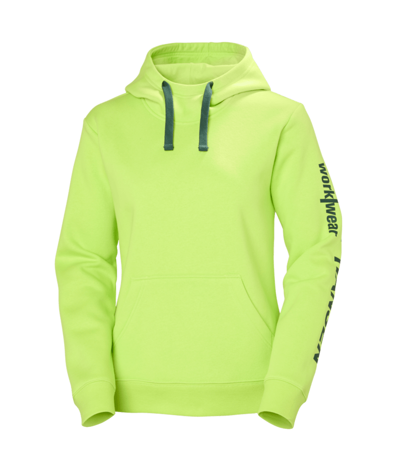 Helly Hansen Workwear W CLASSIC LOGO 2.0 HOODIE in Leucht Grün – Vorderansicht
