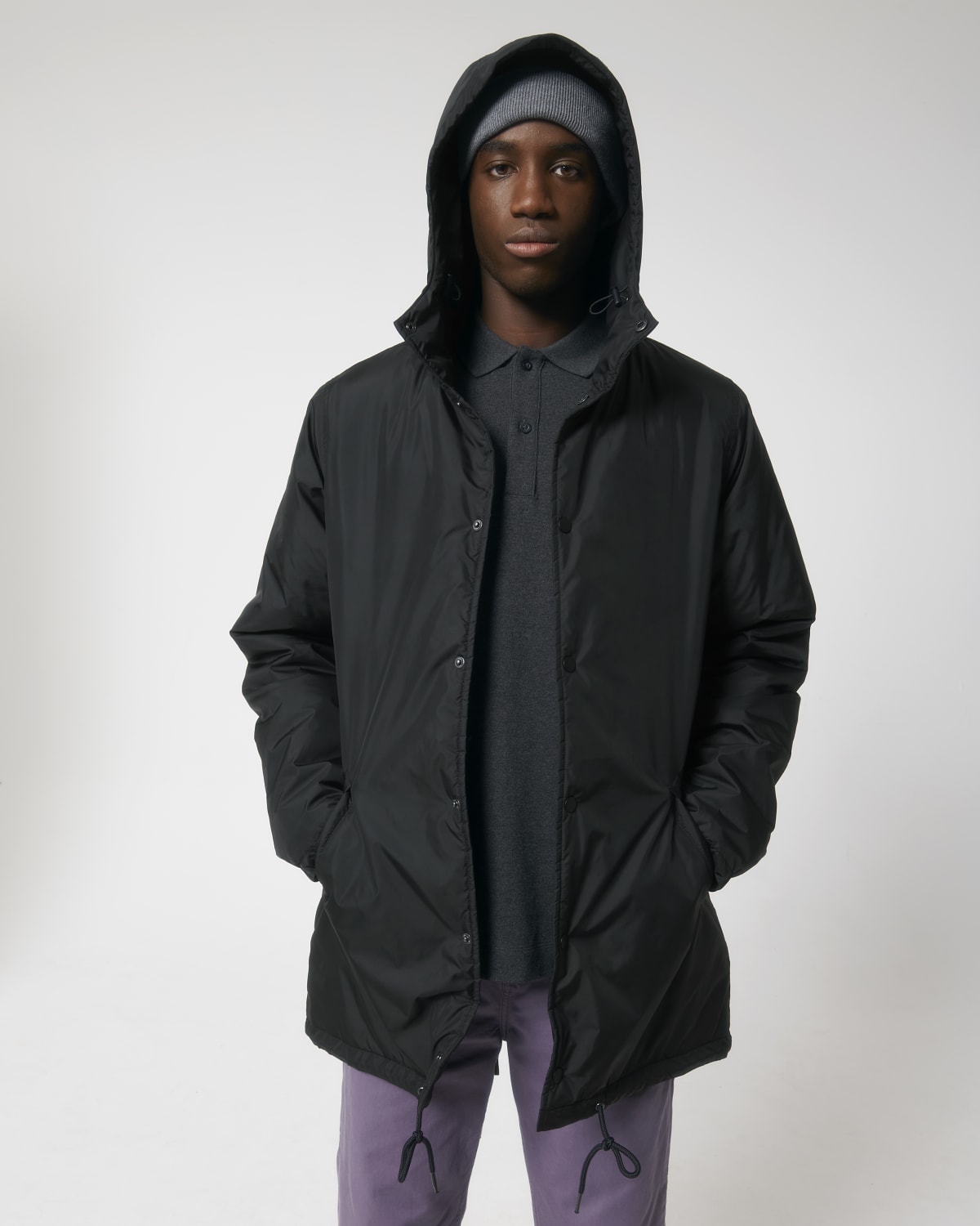 Stanley Stella Padded Parker in Black – Modellansicht