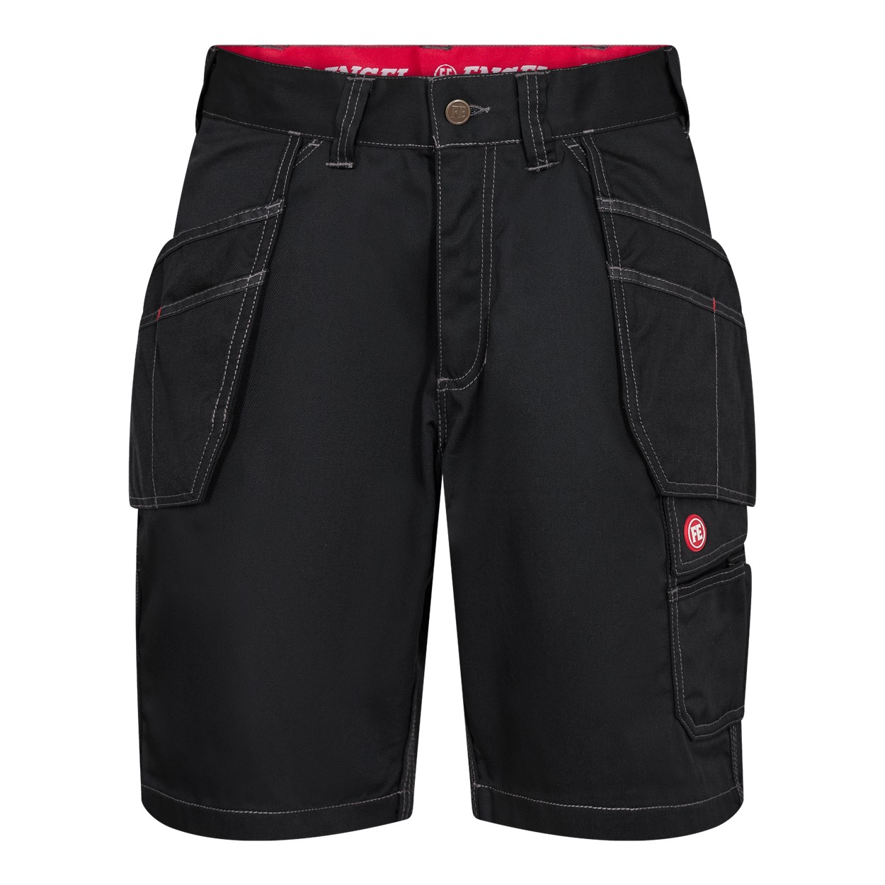 ENGEL Combat 6761-630 Arbeitsshorts mit Holstertaschen in Schwarz – Vorderansicht