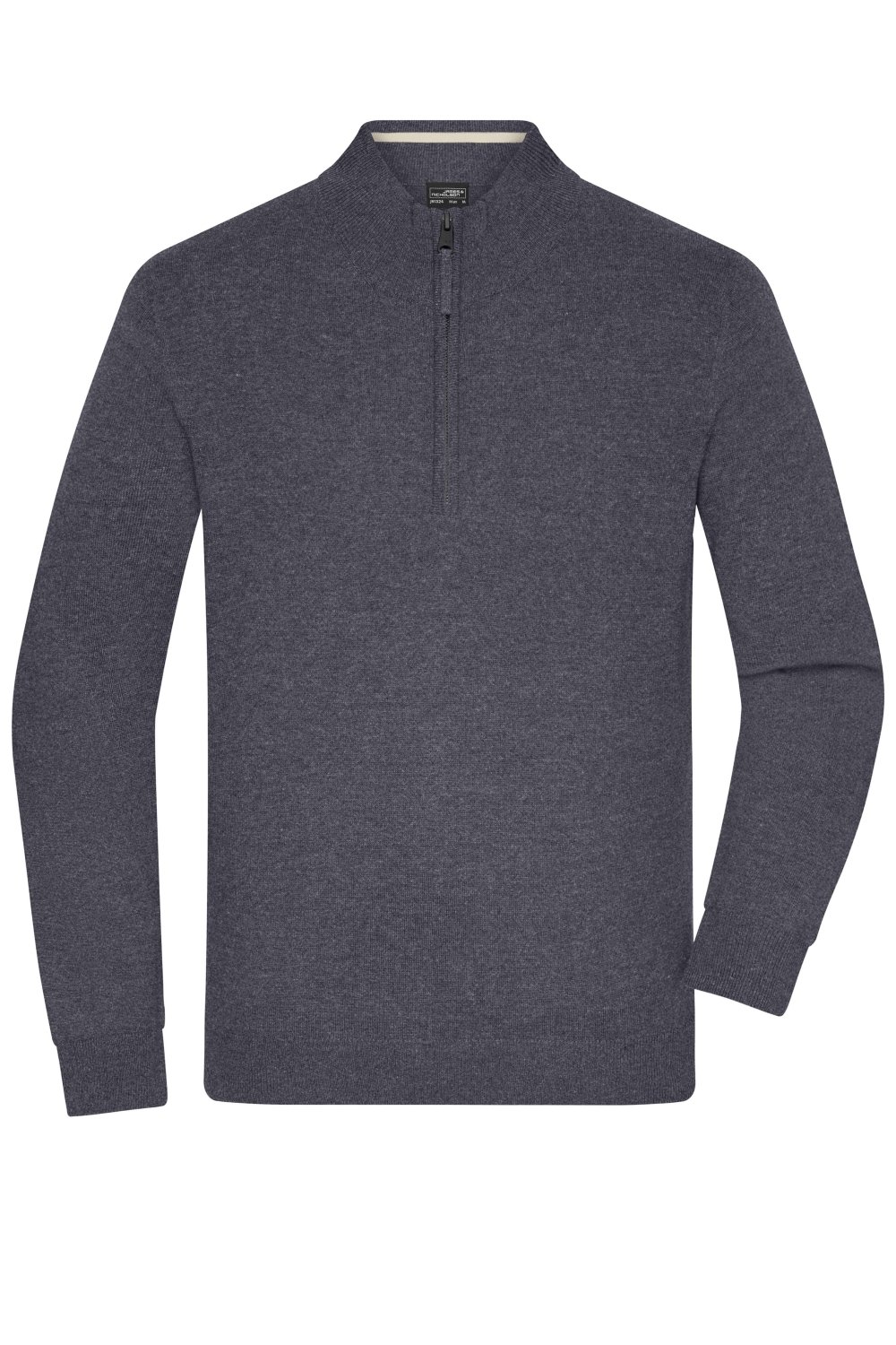 Daiber Men's Half-Zip Troyer in Anthracite-Melange – Vorderansicht