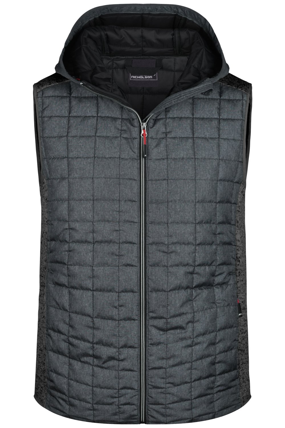 Daiber Men's Knitted Hybrid Vest in Grey-Melange/Anthracite-Melange – Vorderansicht