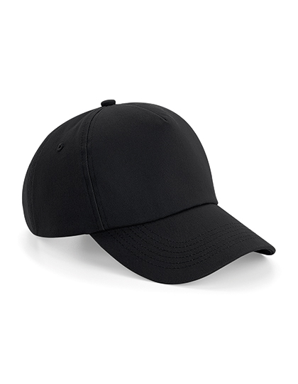 Beechfield Authentic 5 Panel Cap in Black – Vorderansicht