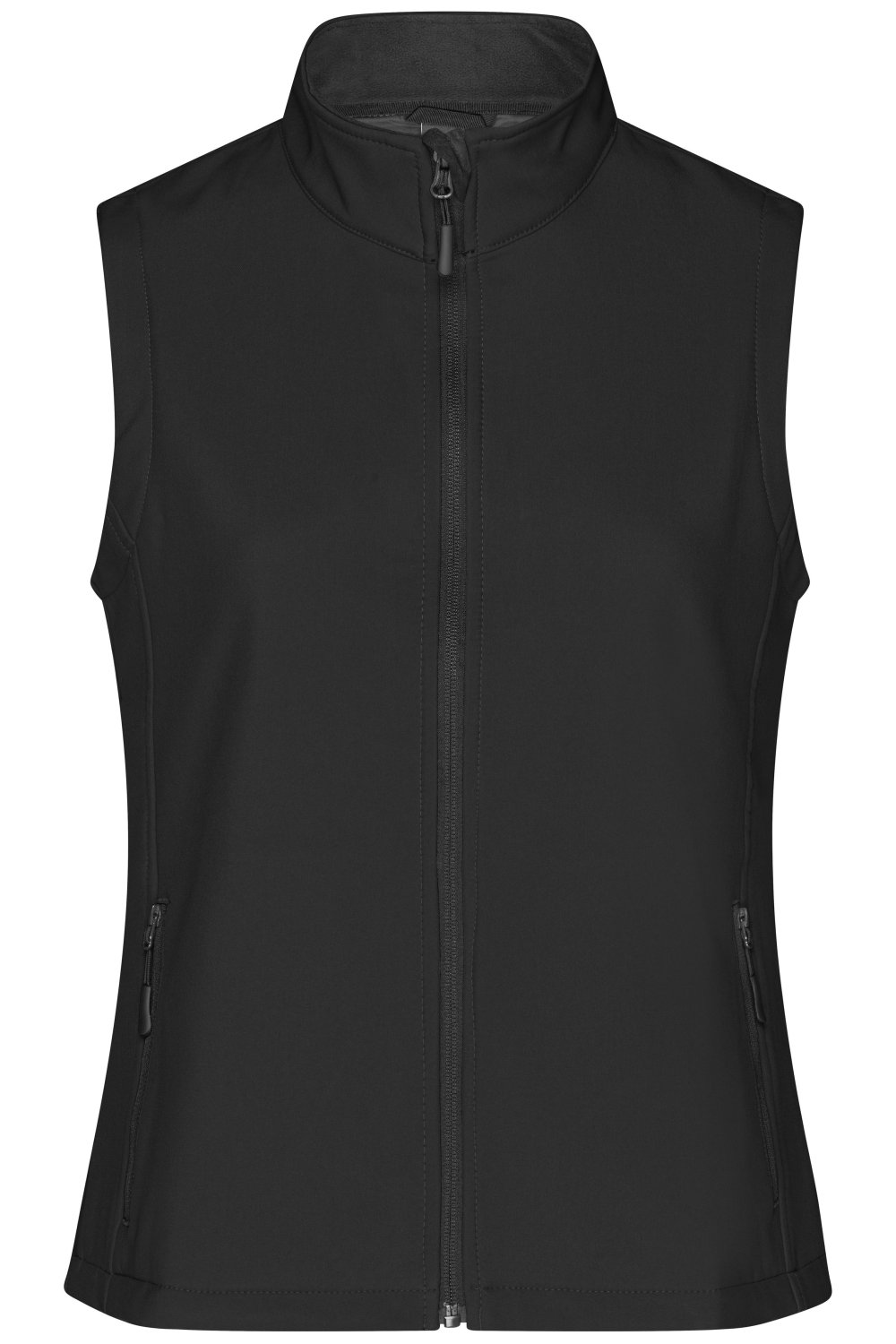 Daiber Ladies' Promo Softshell Vest in Black/Black – Vorderansicht