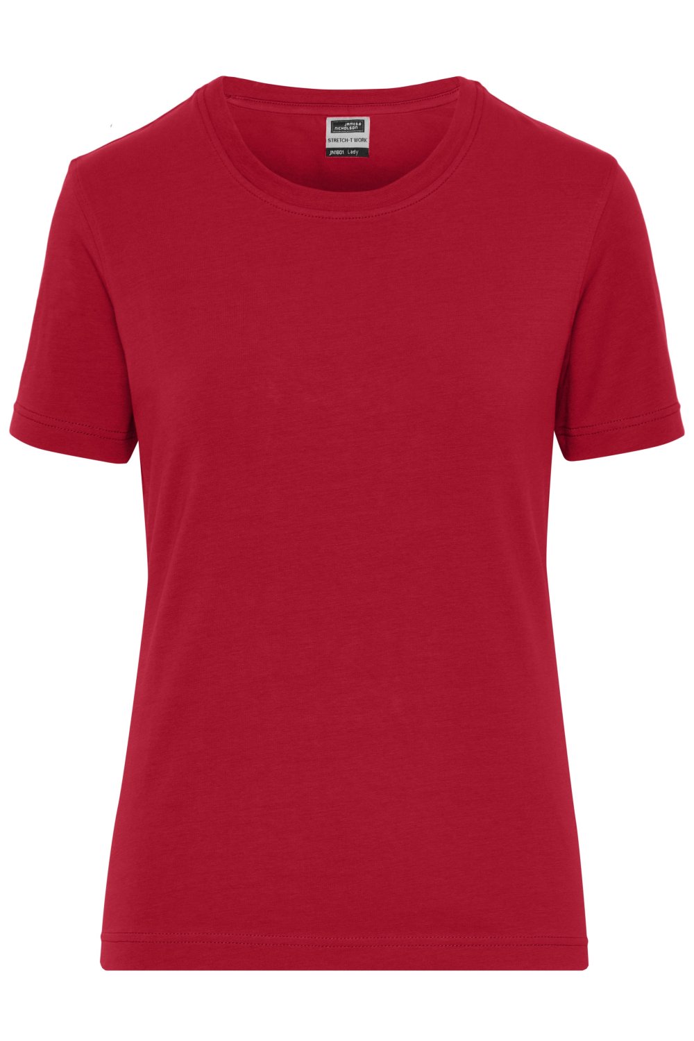 Daiber Ladies' ORGANIC Stretch-T Work - SOLID - OCS Blended in Red – Vorderansicht
