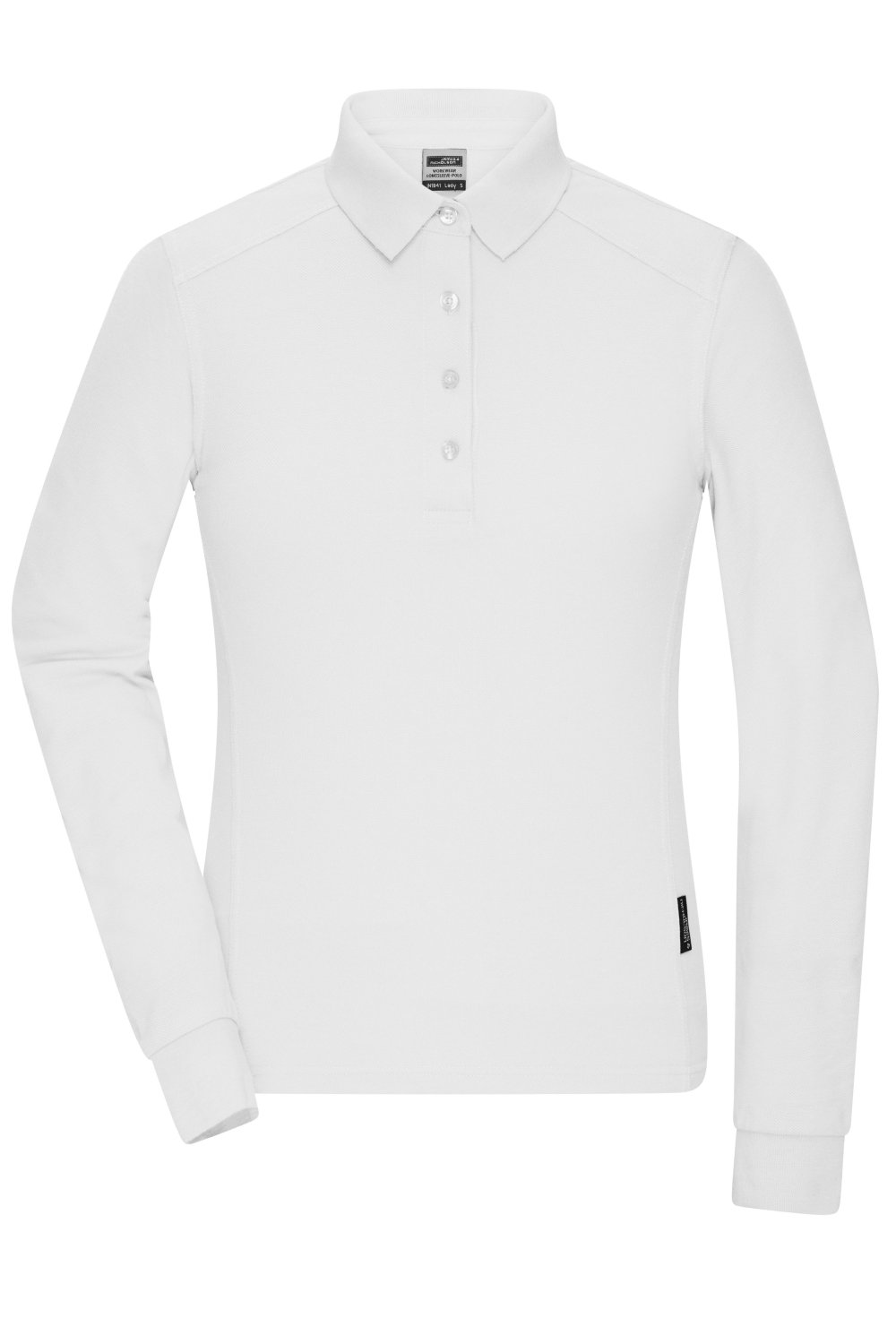 Daiber Ladies' Workwear-Long-Sleeved Polo OCS Blended in White – Vorderansicht