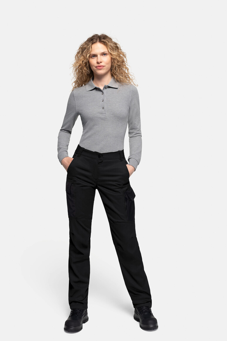 HAKRO 714 Damen Worker-Performancehose ECO in Schwarz – Modellansicht