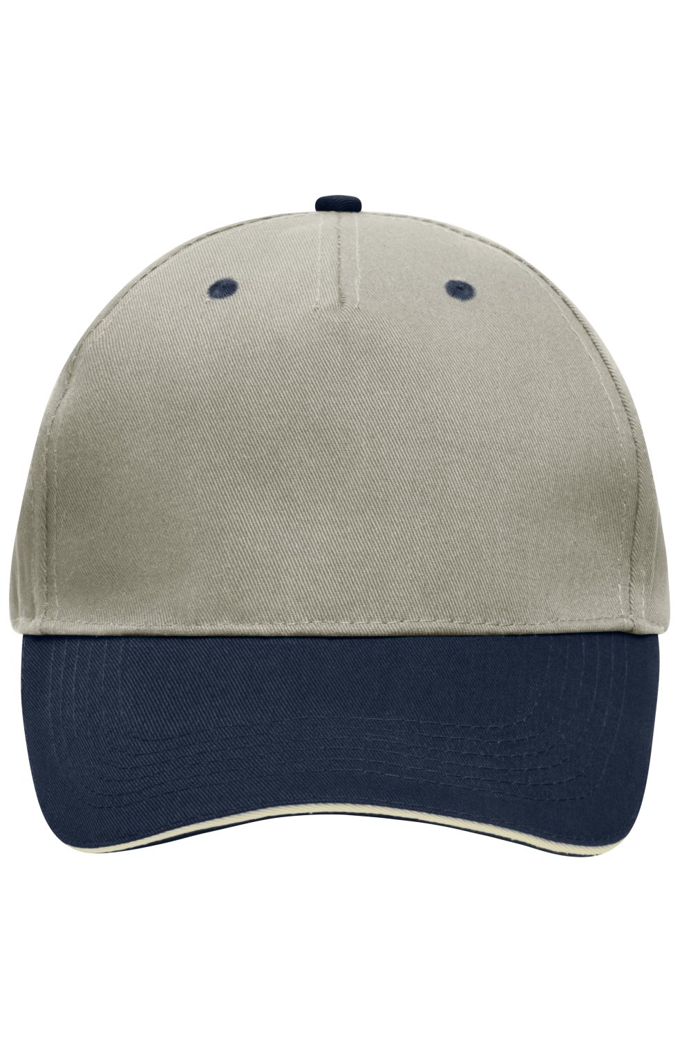 Daiber 5 Panel Sandwich Cap in Beige/Navy/Beige – Vorderansicht