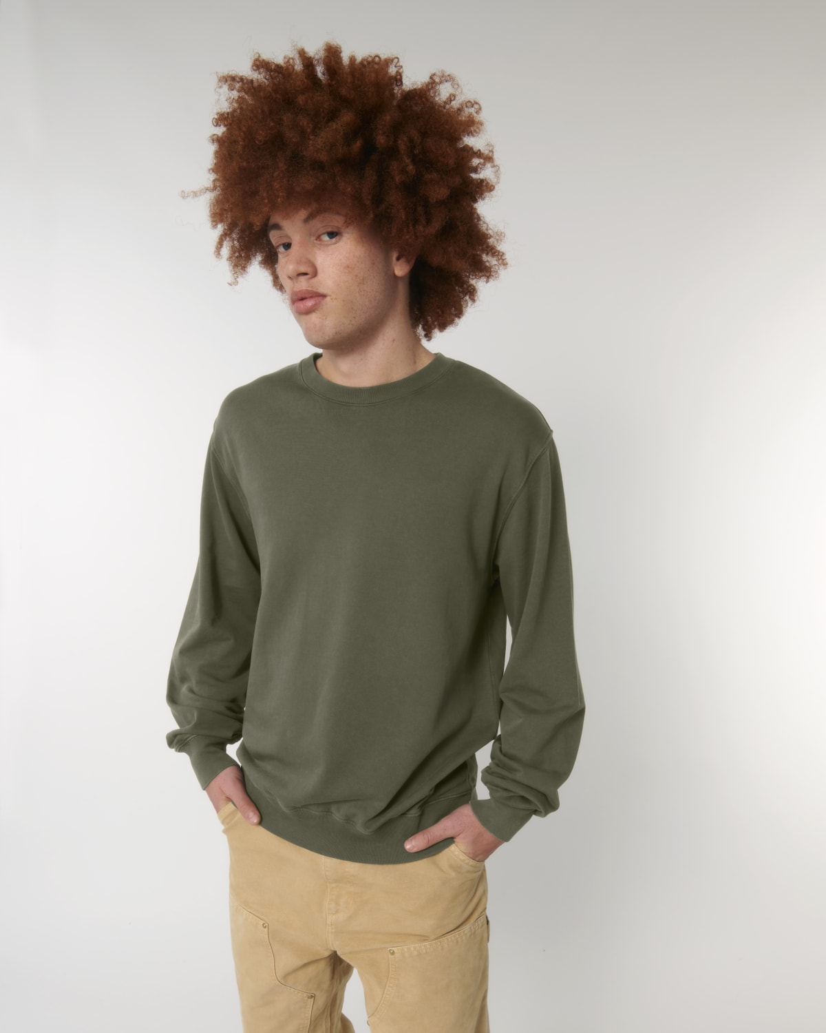 Stanley Stella Matcher Vintage in G. Dyed Khaki – Modellansicht