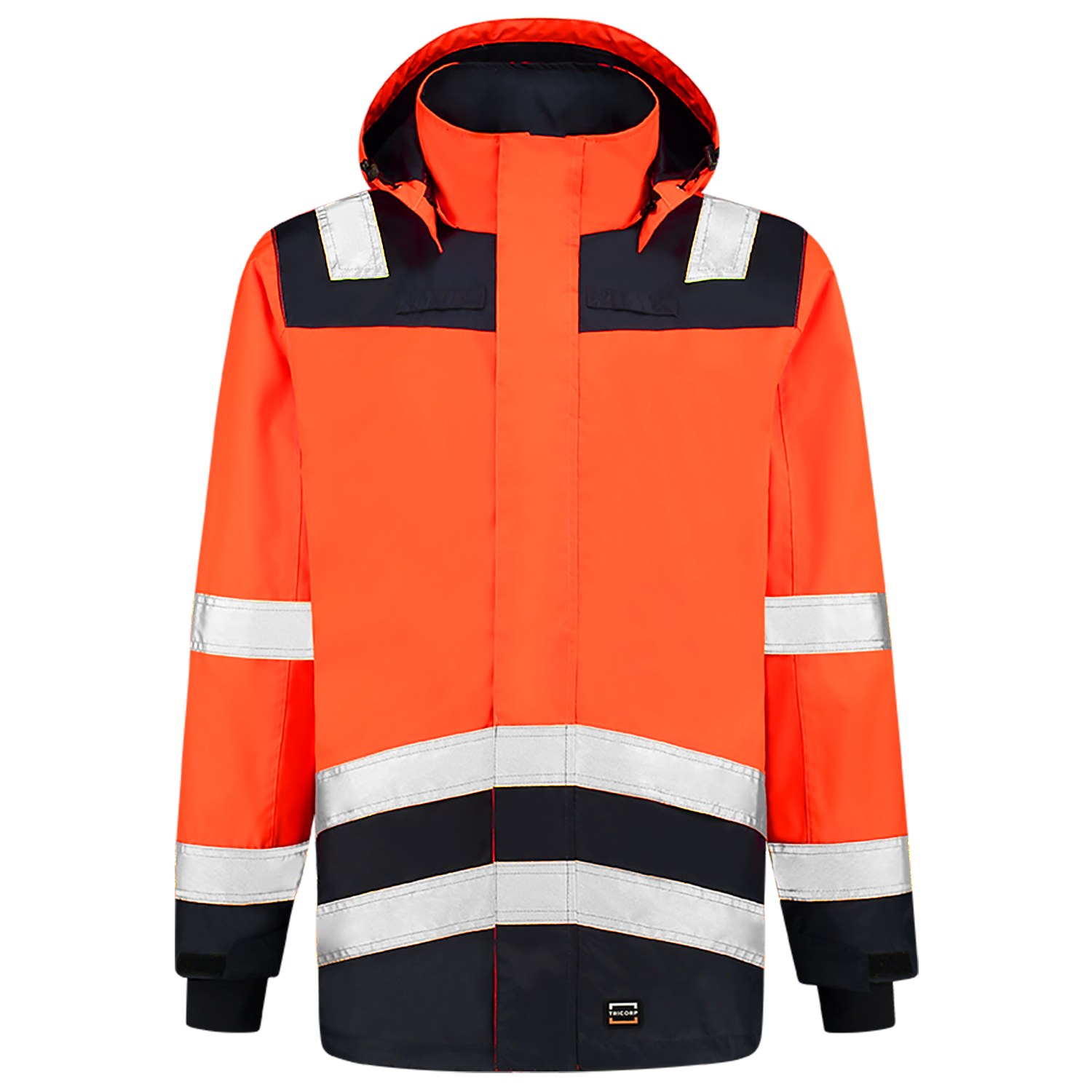 TRICORP Warnschutz Parka Bicolor in Fluororange-Ink – Vorderansicht