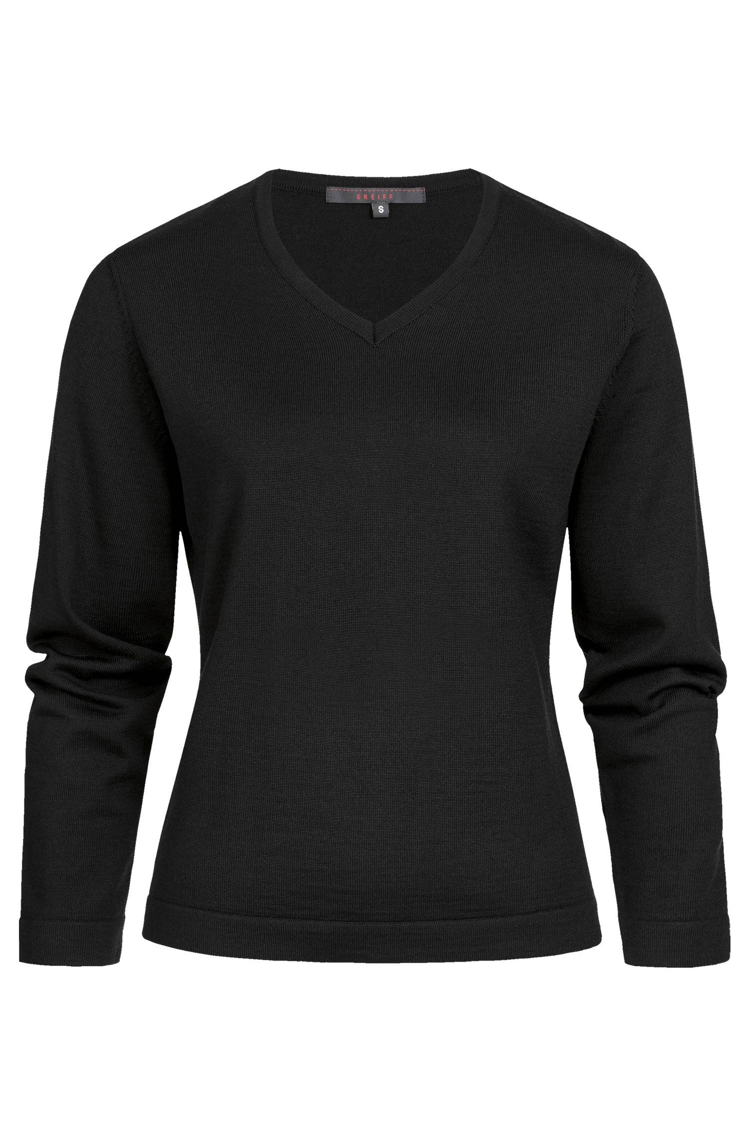 Greiff Damen-Pullover RF Strick in Schwarz – Vorderansicht