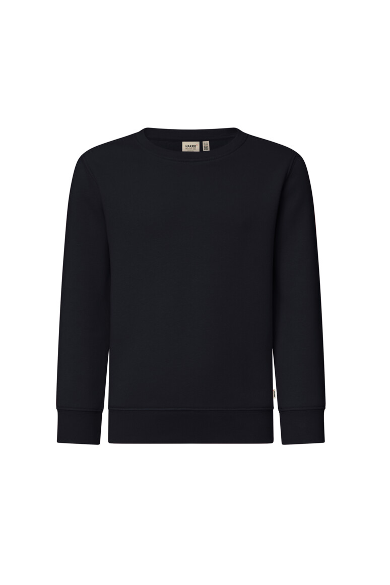 HAKRO 541 Kinder Sweatshirt Bio-Baumwolle in Schwarz – Vorderansicht