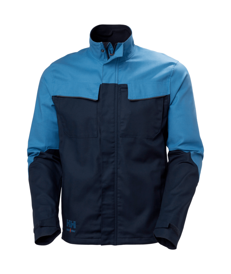 Helly Hansen Workwear OXFORD 2.0 WORK JACKET in Marine/Stein Blau – Vorderansicht
