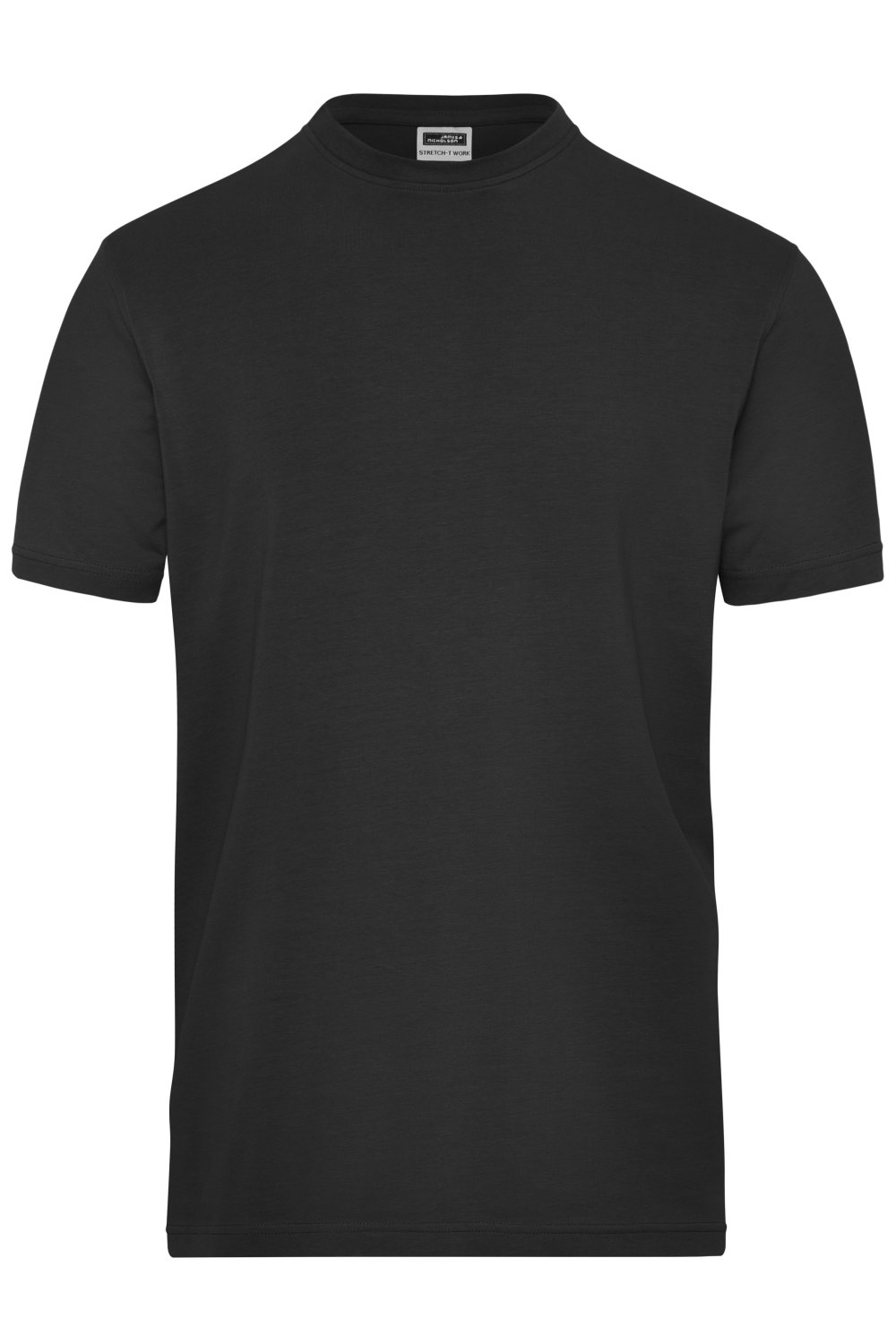 Daiber Men's ORGANIC Stretch-T Work - SOLID - OCS Blended in Black – Vorderansicht