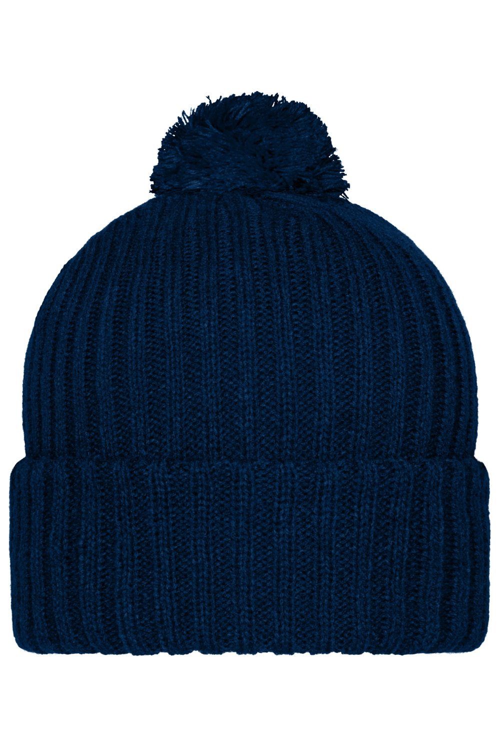 Daiber Knitted Cap with Pompon in Navy – Vorderansicht
