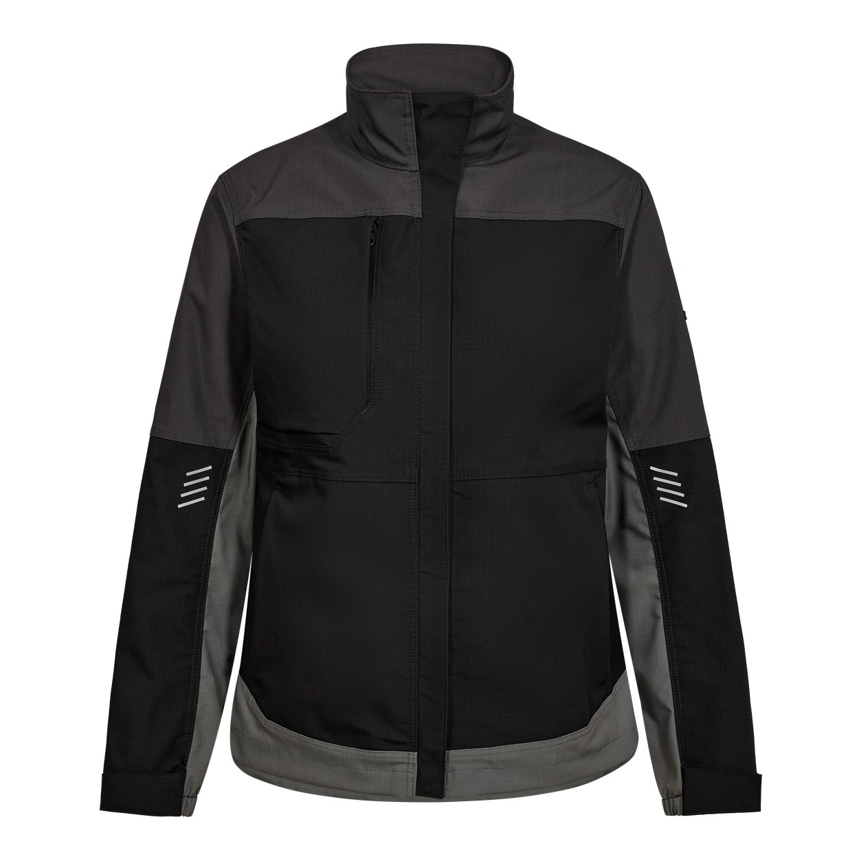 ENGEL Entire 1333-144 Damen Arbeitsjacke mit 2-Wege-Stretch in Schwarz/Anthrazit Grau – Vorderansicht