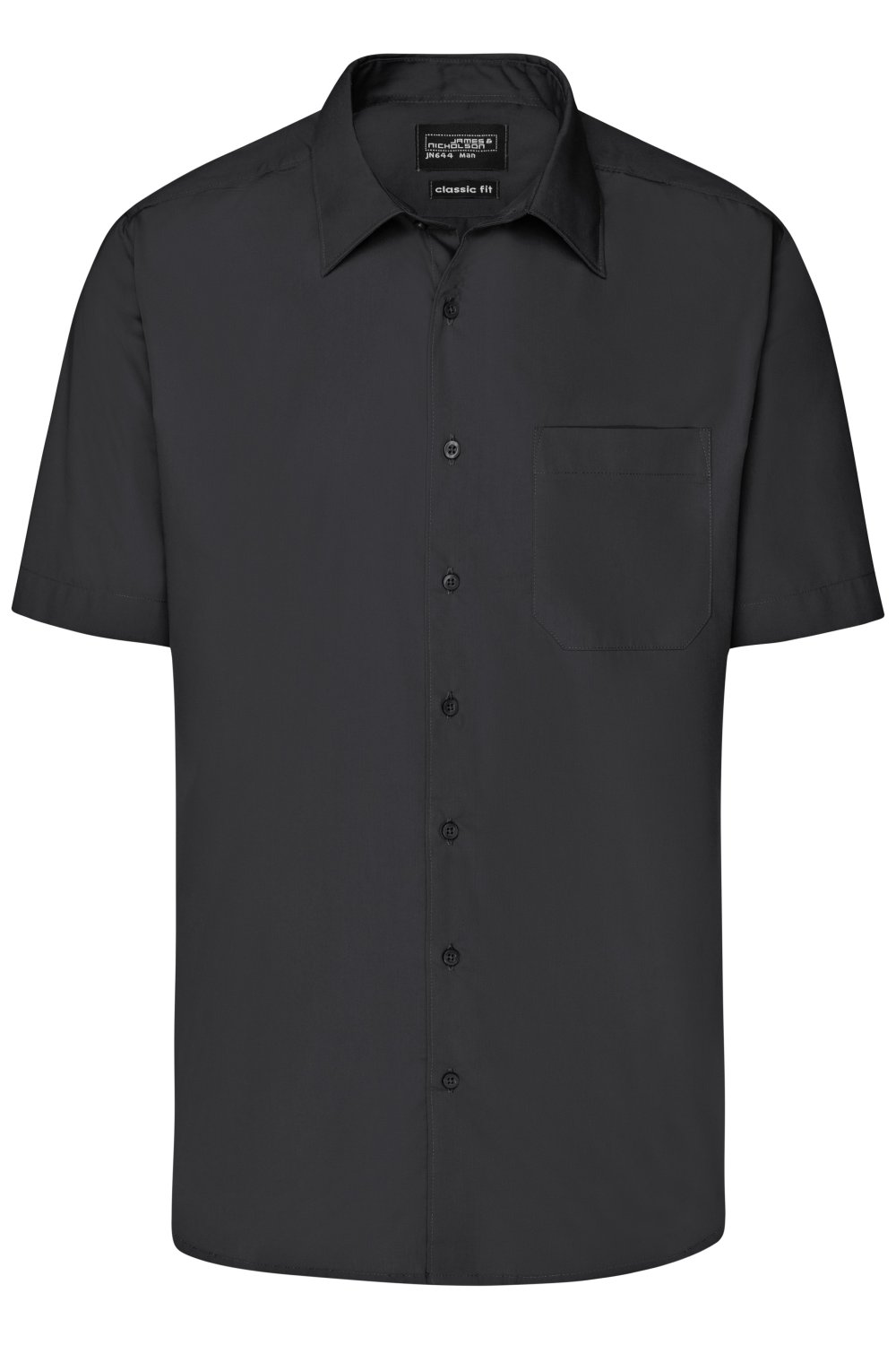 Daiber Men's Business Shirt Short-Sleeved in Black – Vorderansicht