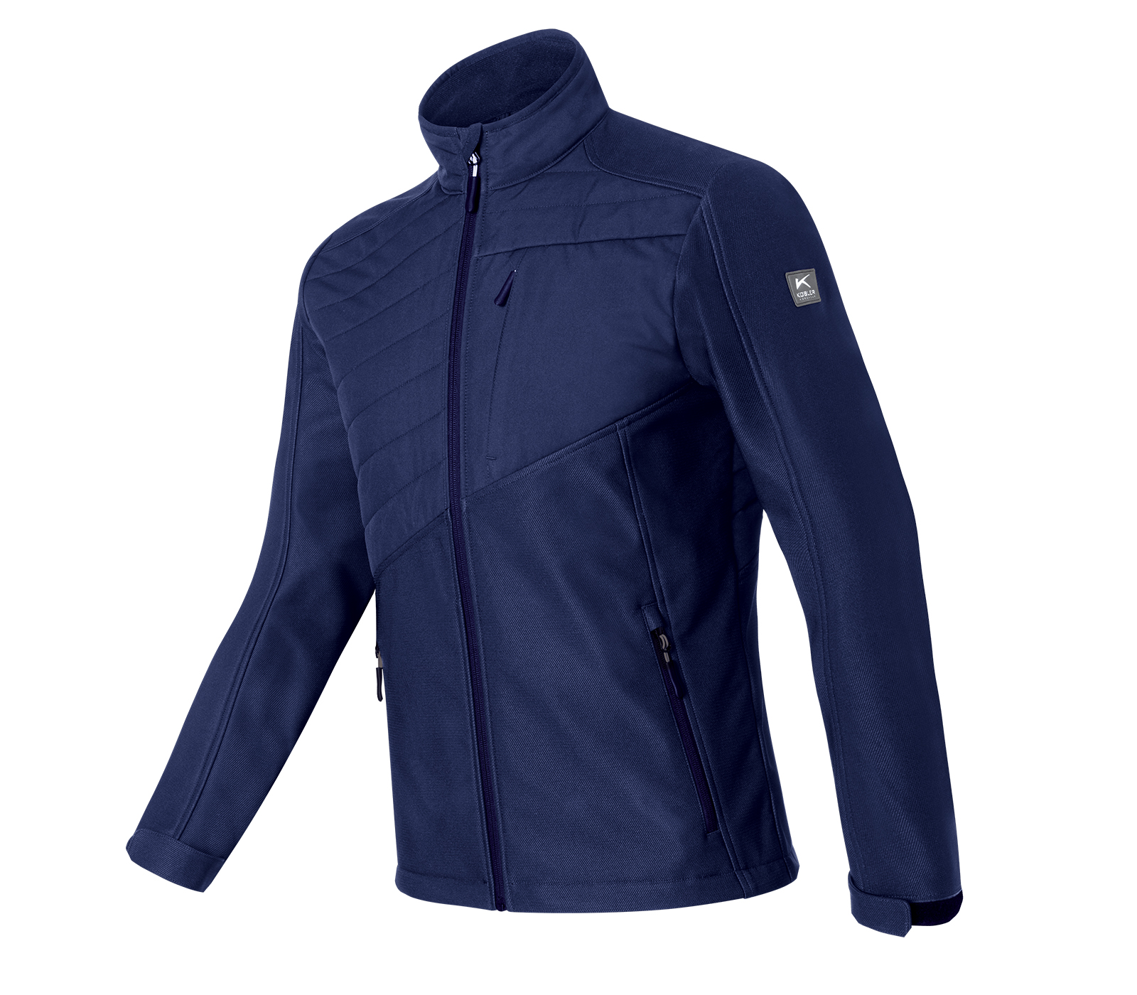 Kübler Hybrid Softshell Jacke in Dunkelblau – Vorderansicht