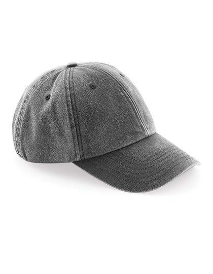 Beechfield Low Profile Vintage Cap in Vintage Black – Vorderansicht