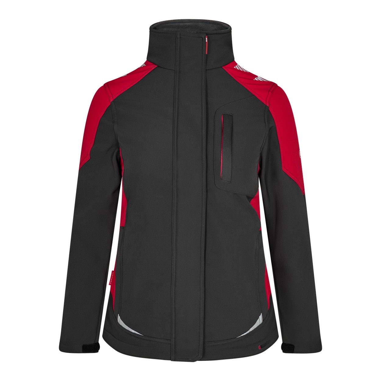 ENGEL Galaxy 8815-229 Damen Softshelljacke in Anthrazit Grau/Tomato Red – Vorderansicht