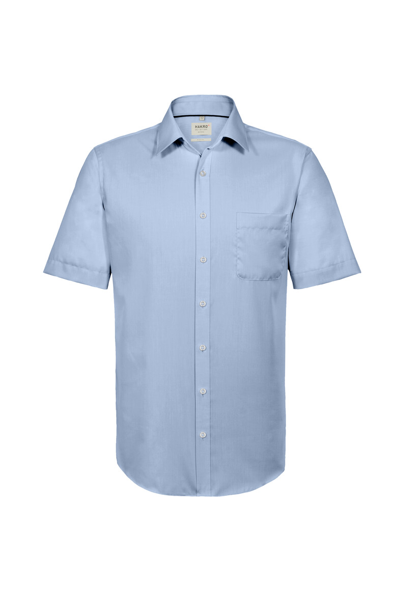 HAKRO 107 1/2-Arm Hemd Business Comfort in Himmelblau – Vorderansicht