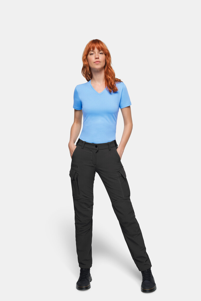 HAKRO 744 Damen Cargo-Funktionshose X-Stretch in Karbongrau – Modellansicht