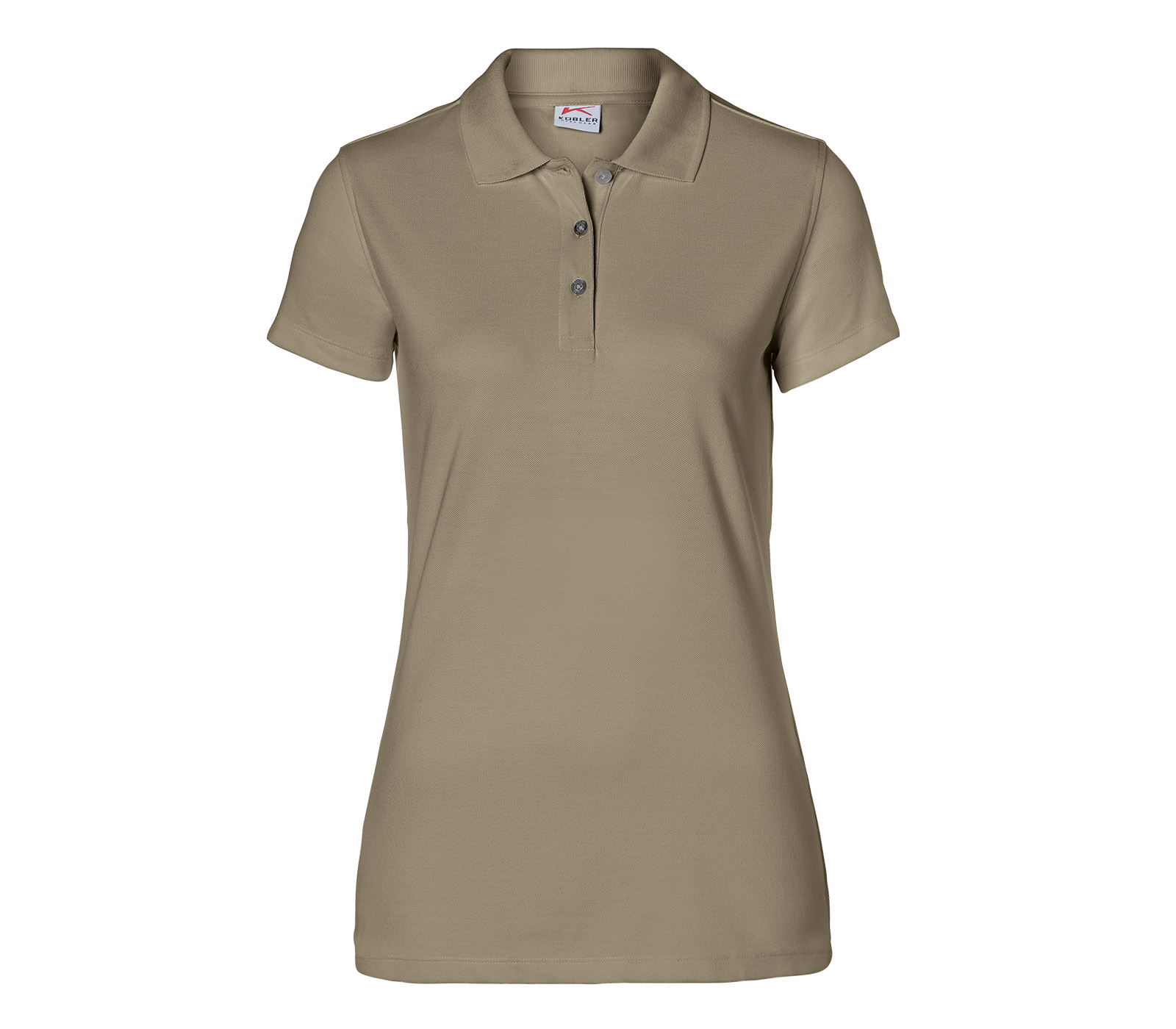 KÜBLER SHIRTS Polo Damen in Sandbraun – Vorderansicht