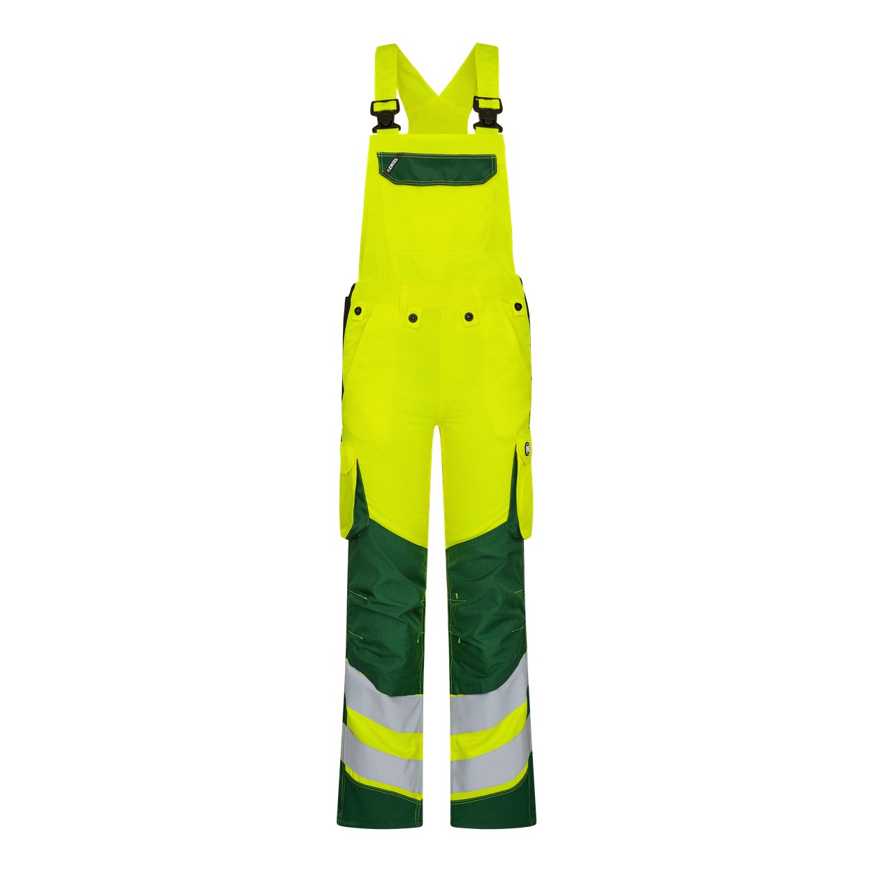 ENGEL Safety 3543-319 Light Damen Latzhose in Gelb/Grün – Vorderansicht