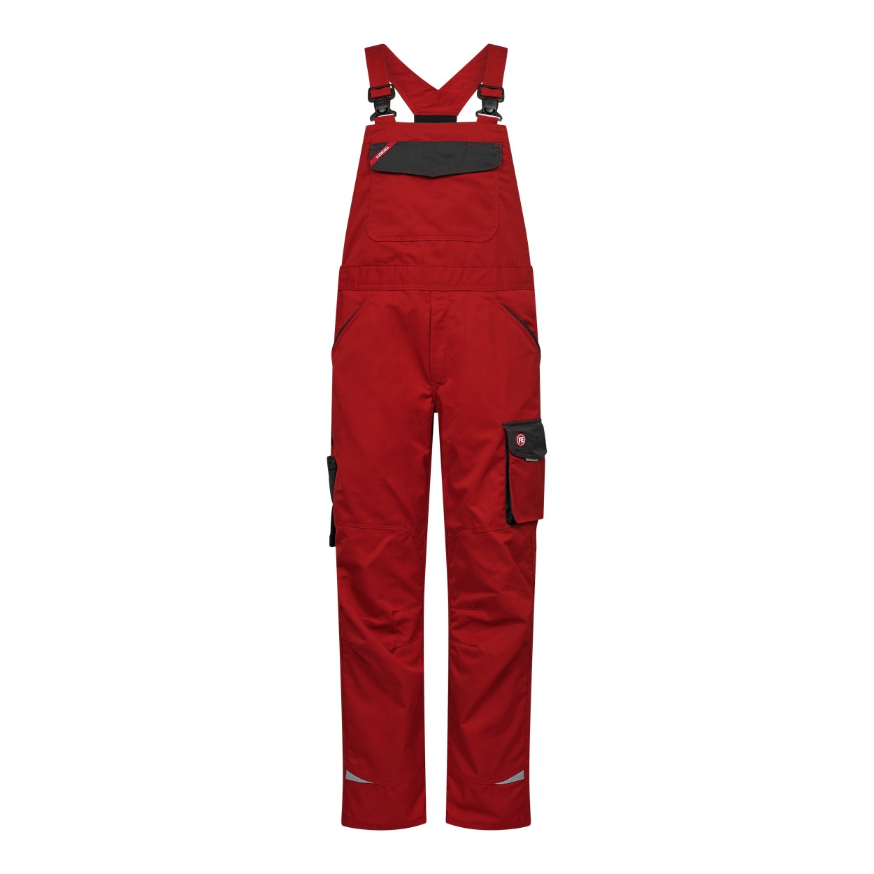 ENGEL Galaxy 3290-880 Light Latzhose in Tomato Red/Anthrazit Grau – Vorderansicht