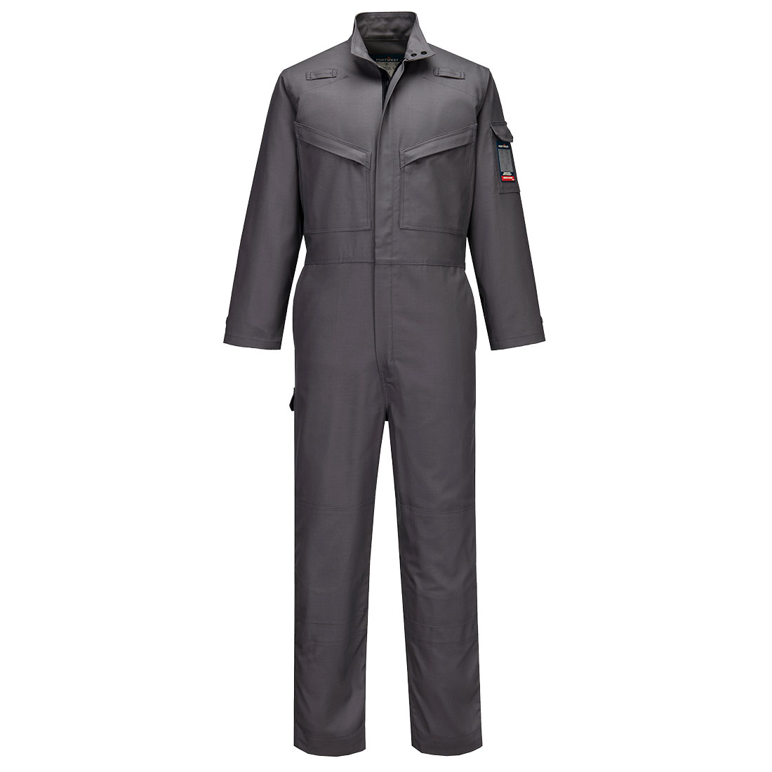 Portwest Bizflame Industry FR Coverall in Grau – Vorderansicht