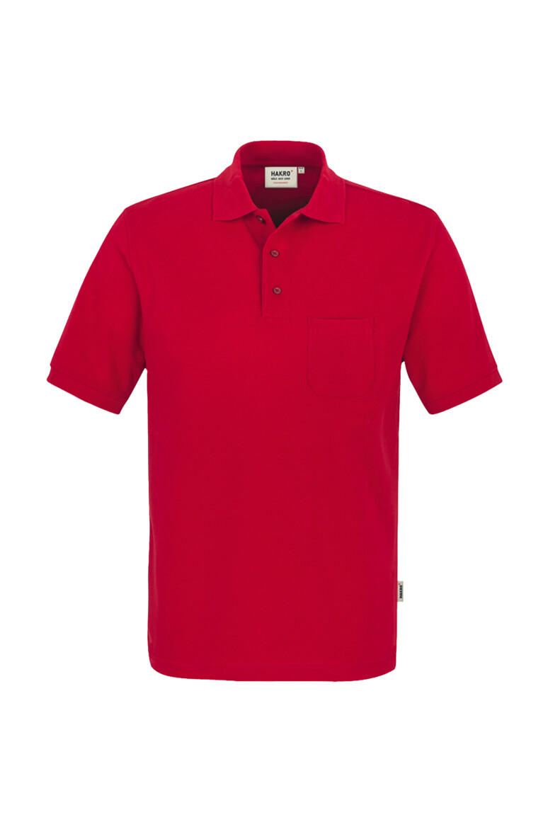 HAKRO 812 Pocket-Poloshirt MIKRALINAR® in Rot – Vorderansicht