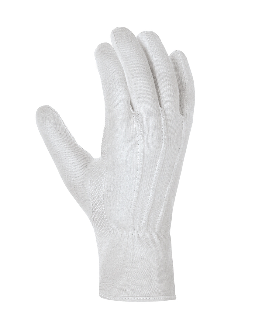 teXXor® Baumwolltrikot-Handschuhe MITTELSCHWER in Weiß Gebleicht – Vorderansicht