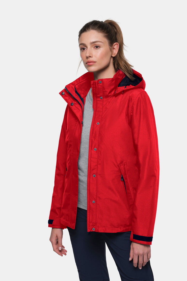 HAKRO 253 Damen 3-in-1 Activejacke in Rot – Modellansicht