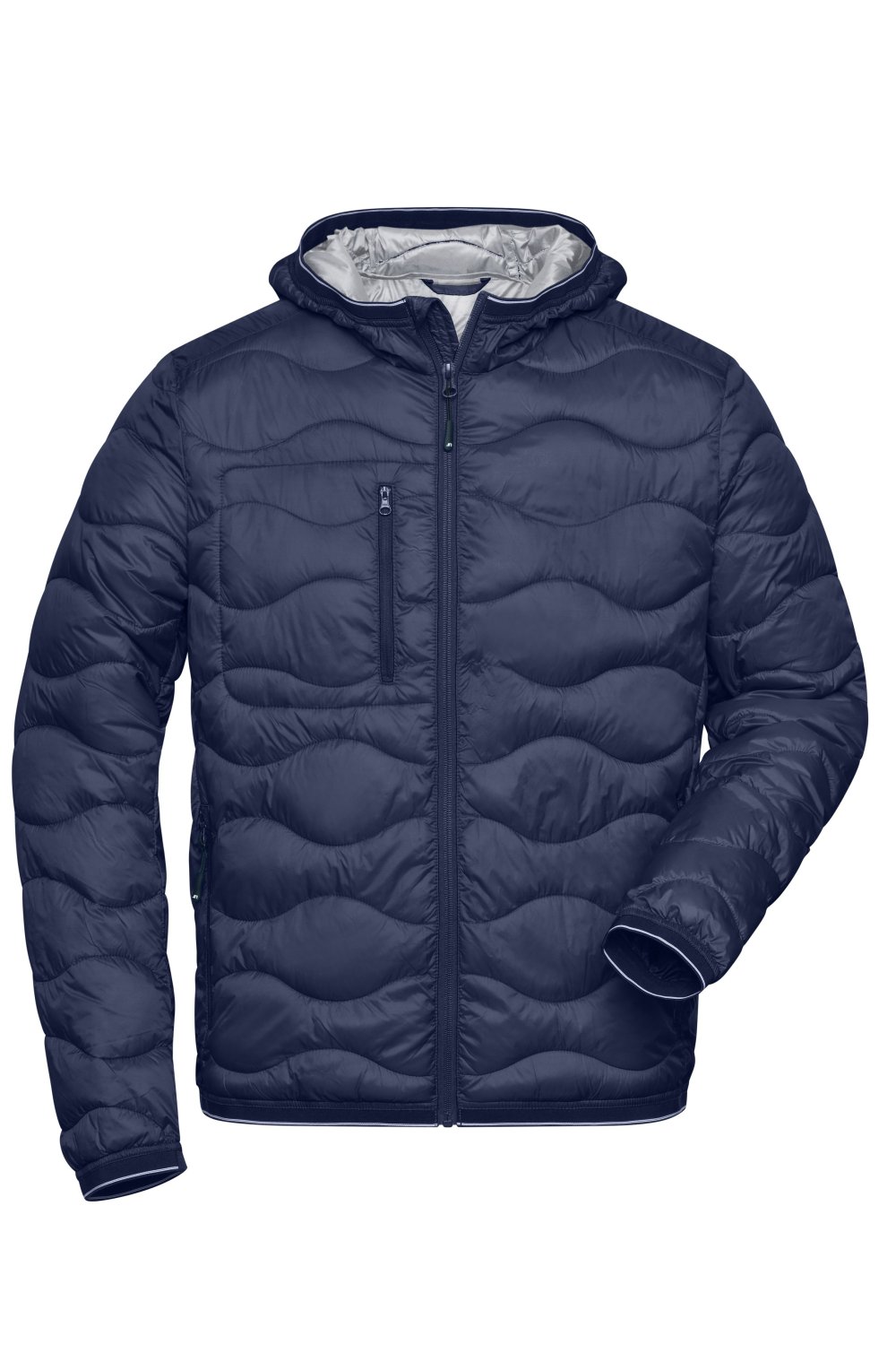 Daiber Men's Padded Jacket in Navy/Silver – Vorderansicht