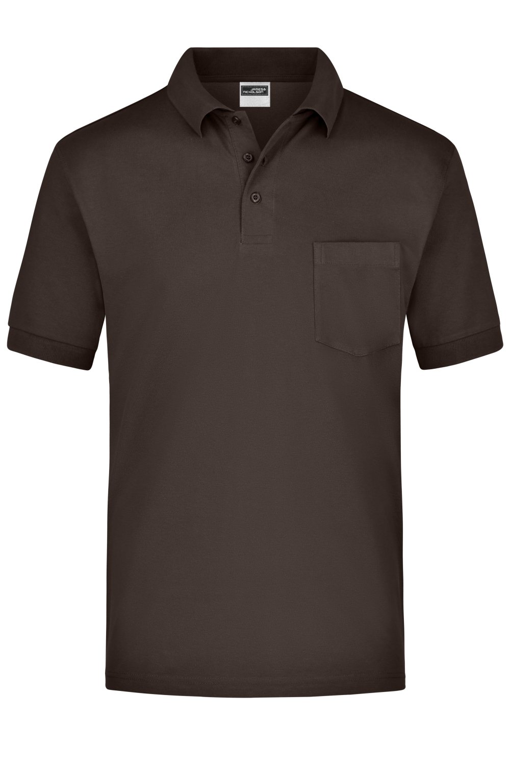 Daiber Polo-Piqué Pocket in Brown – Vorderansicht