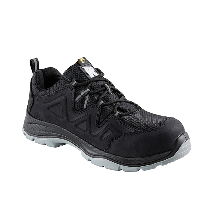 RUNNEX® S3S-ESD Sicherheitshalbschuhe SmartStar in Schwarz/Grau – Vorderansicht