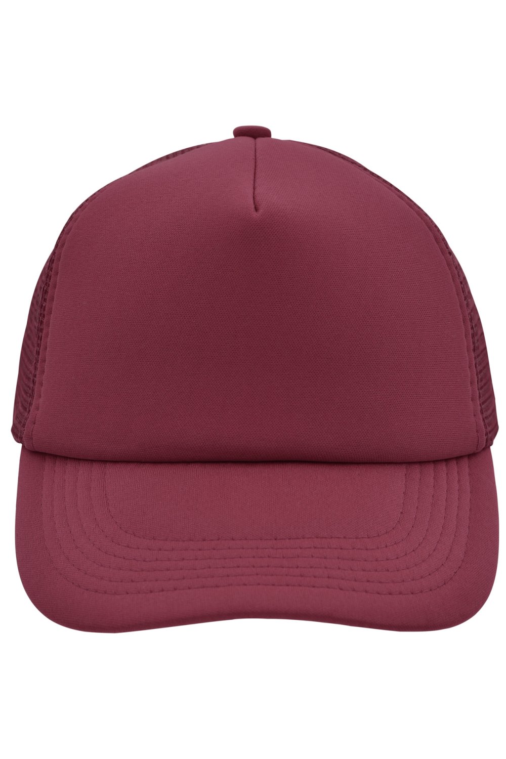 Daiber 5 Panel Polyester Mesh Cap in Burgundy – Vorderansicht