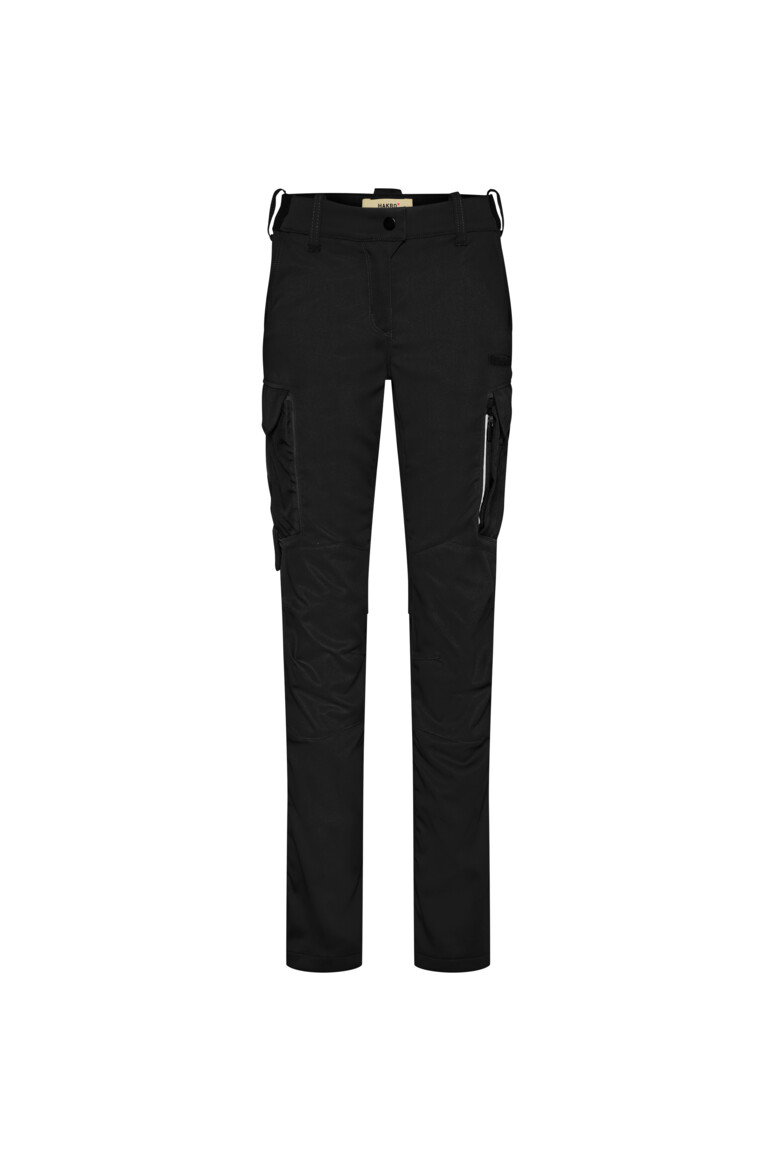 HAKRO 714 Damen Worker-Performancehose ECO in Schwarz – Vorderansicht