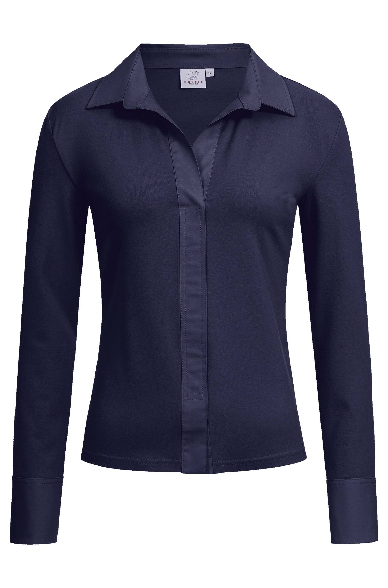 Greiff Damen-Shirtbluse 1/1 RF Shirts in Marine – Vorderansicht