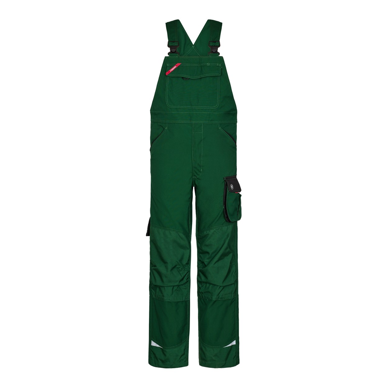 ENGEL Galaxy 3810-254 Latzhose in Grün/Schwarz – Vorderansicht