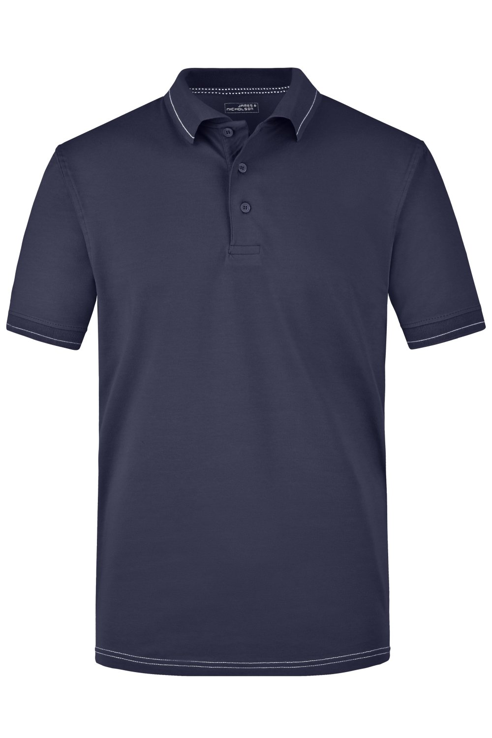 Daiber Men's Elastic Polo in Navy/White – Vorderansicht