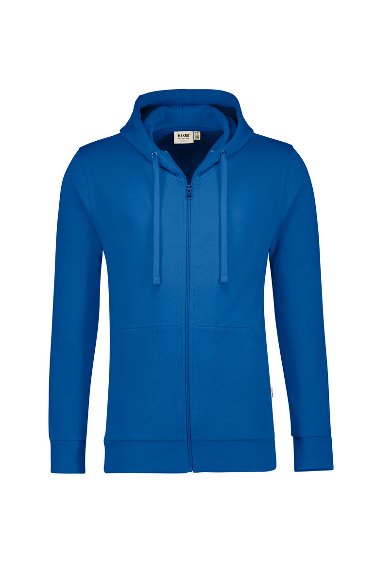 HAKRO 605 Kapuzen-Sweatjacke Premium in Royalblau – Vorderansicht