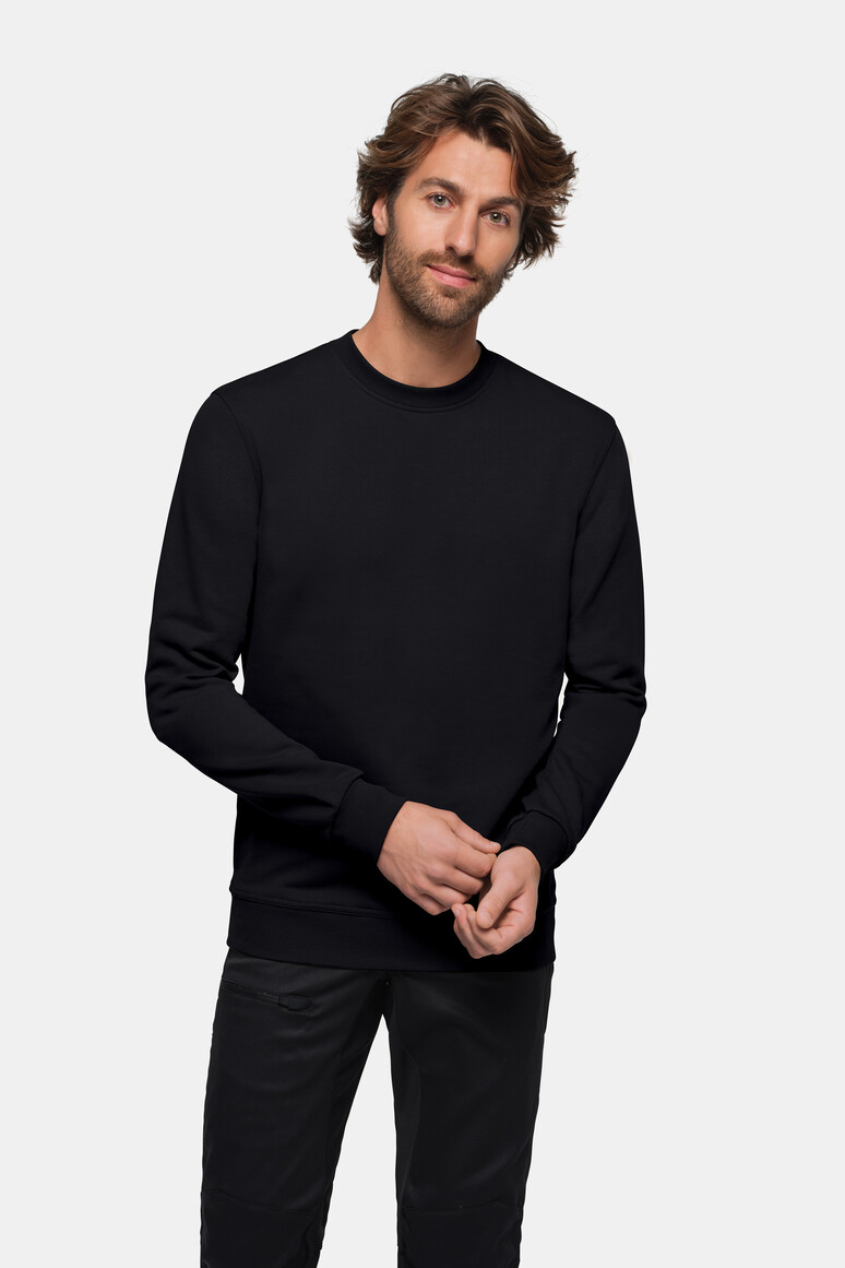 HAKRO 475 Sweatshirt MIKRALINAR® in Schwarz – Modellansicht
