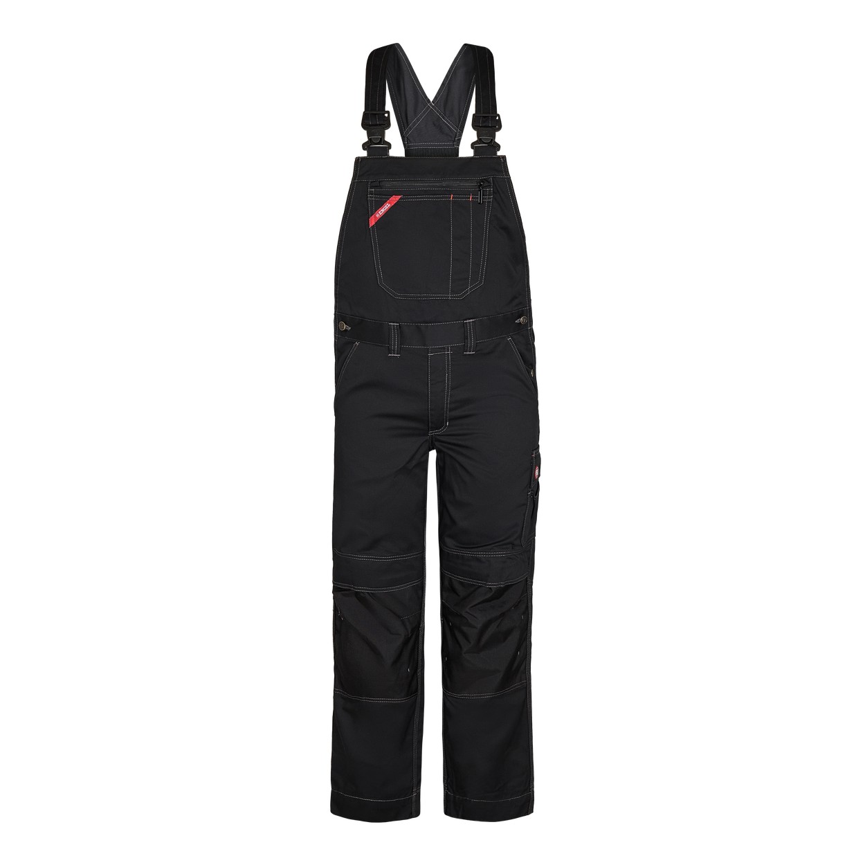 ENGEL Combat 3760-630 Latzhose in Schwarz – Vorderansicht
